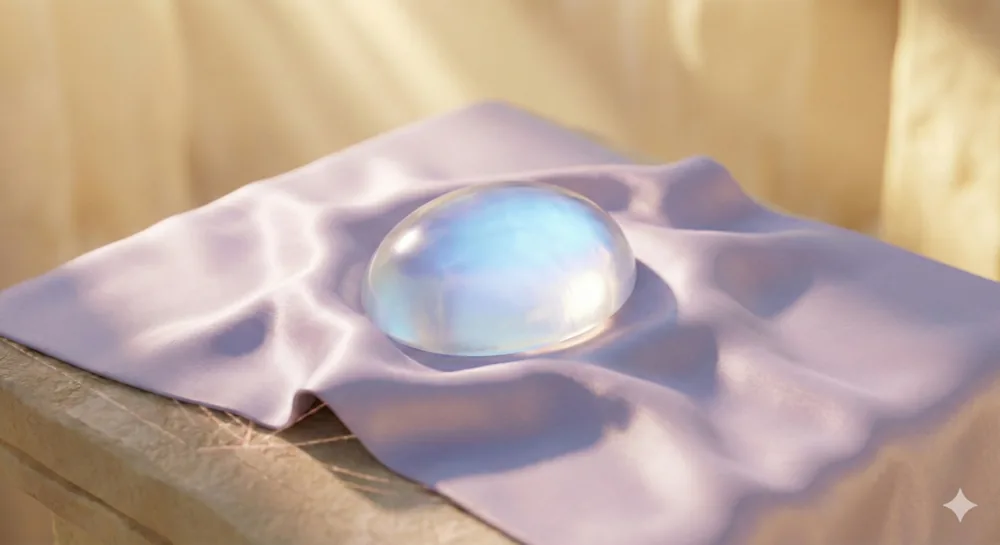 Moonstone — restorative stone, part of the Reviv renewal ritual imagery